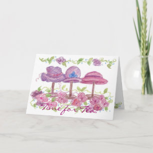 Tea Party Invitation Victorian Fancy Hats Flowers