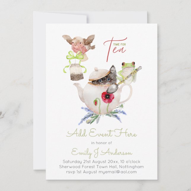 Tea Party Invitations for ANY EVENT Budget (Front)