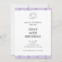 Tea party light purple par-tea 60th birthday