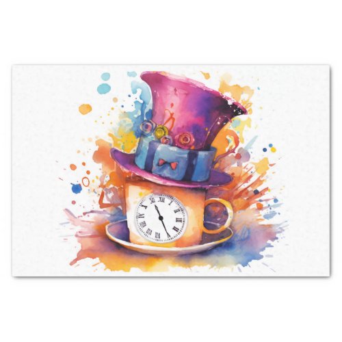 Tea Party Mad Hatter Alice in Wonderland Decoupage Tissue Paper