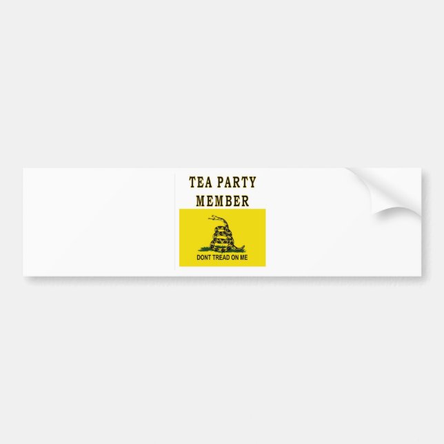 TEA PARTY MEMBER BUMPER STICKER (Front)