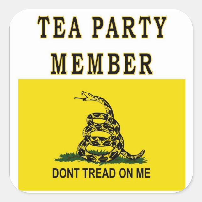 TEA PARTY MEMBER SQUARE STICKER (Front)