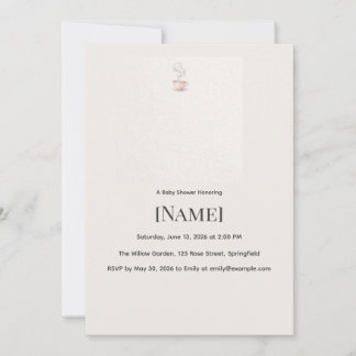 Tea Party Minimal Baby Shower Invitation, Editable Invitation