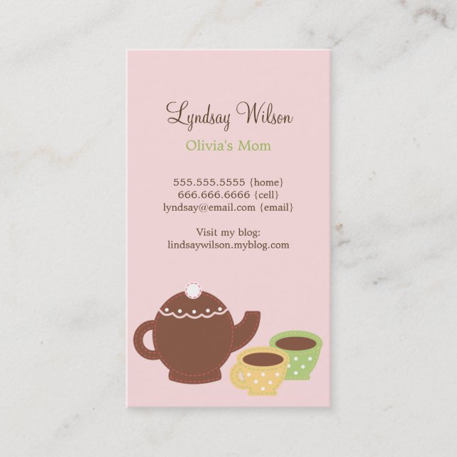 Tea Party Mommy Cards (Front)