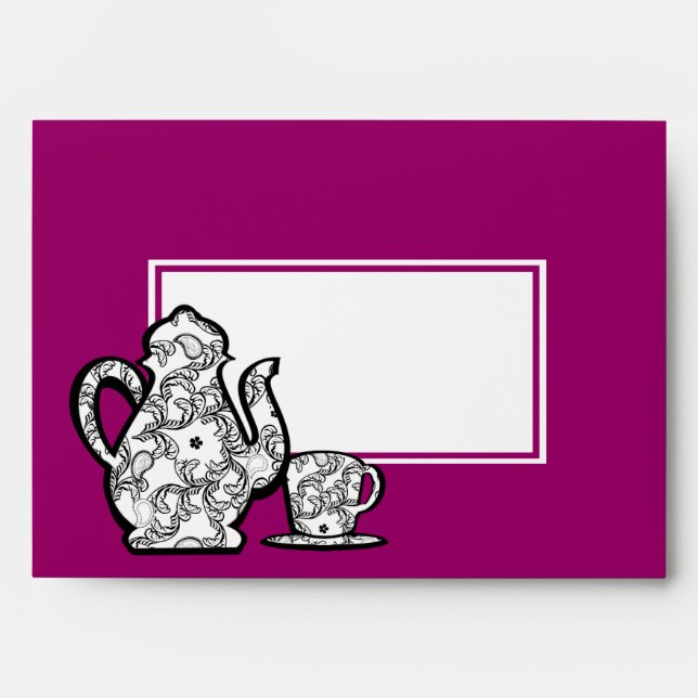Tea Party Paisley Tea Pot with Changable Color Envelope (Front)
