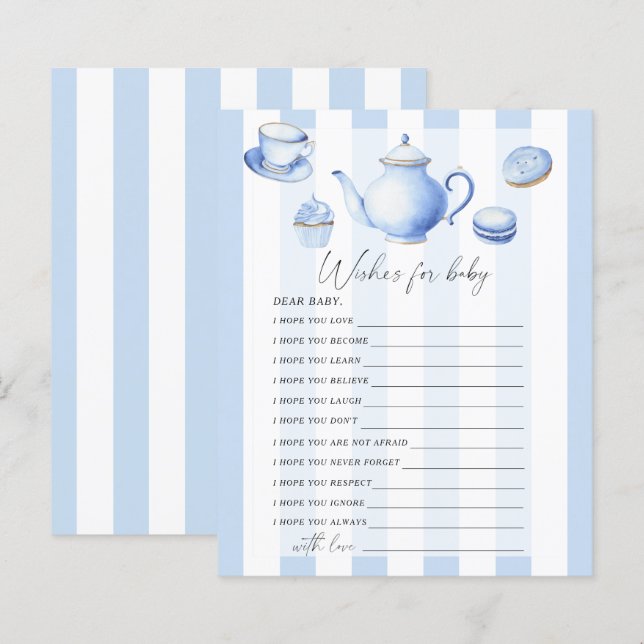 Tea party - Party game | wishes for baby game (Front/Back)