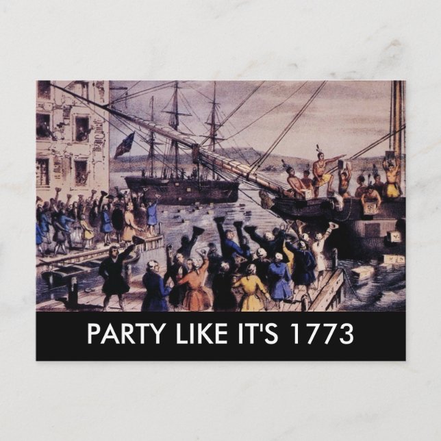 TEA PARTY Party like it's 1773 Invitation Postcard (Front)