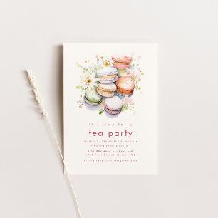 Tea Party Patisserie Invitation with Macaroons