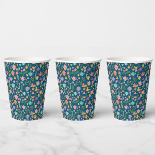 Tea Party Pattern Birthday Bridal Shower Easter Paper Cups