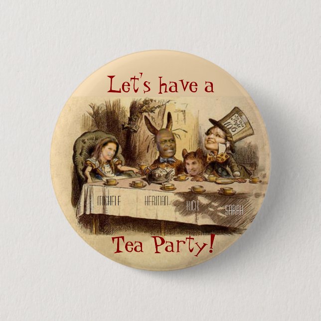 Tea Party Pinback Button (Front)
