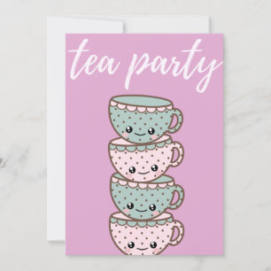 Tea Party Pink Teacups Invitation
