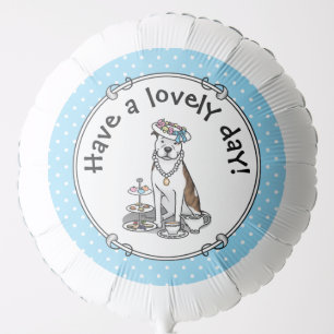 Tea Party Pit Bull (lt brindle white 3) dog cute Balloon