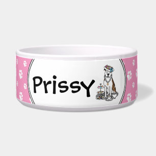Tea Party Pit Bull (lt brindle white 3) dog cute Bowl