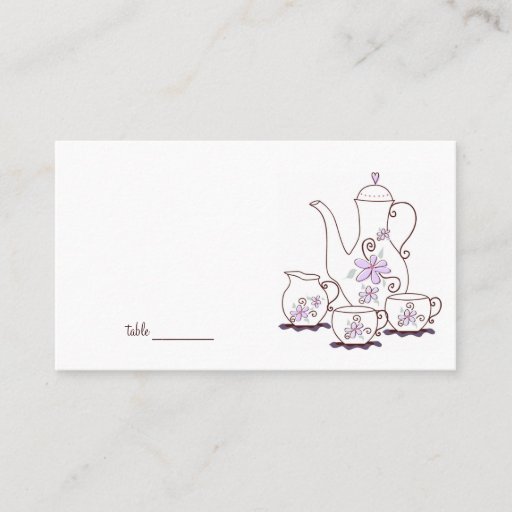 Customizable Tea Party Place Cards Business Card Templates