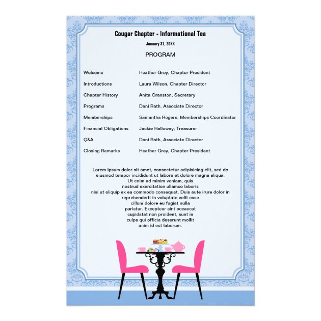 party program template