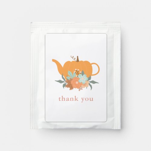 Tea Party Pumpkin Bridal Shower Thank You  Tea Bag Drink Mix