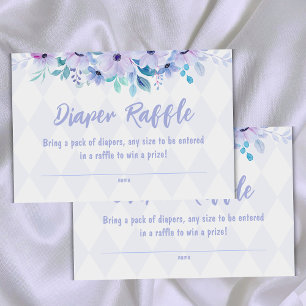 Tea Party Purple Watercolor Baby Shower Enclosure Card