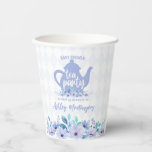 Tea Party Purple Watercolor Baby Shower Paper Cups at Zazzle