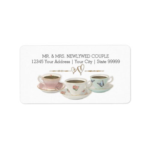 Tea Party Return Address Bridal Shower Invitation Label