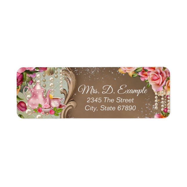 Tea Party Return Address Labels (Front)