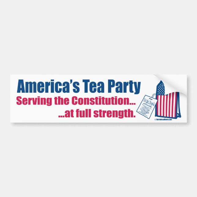 Tea Party Serving the Constitution Bumper Sticker (Front)