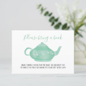 Tea Party Shabby Chic Baby Shower | Bring A Book Invitation (Standing Front)