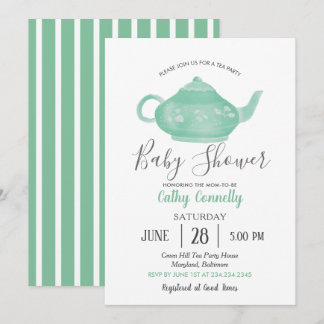 Tea Party Shabby Chic Baby Shower Invitation