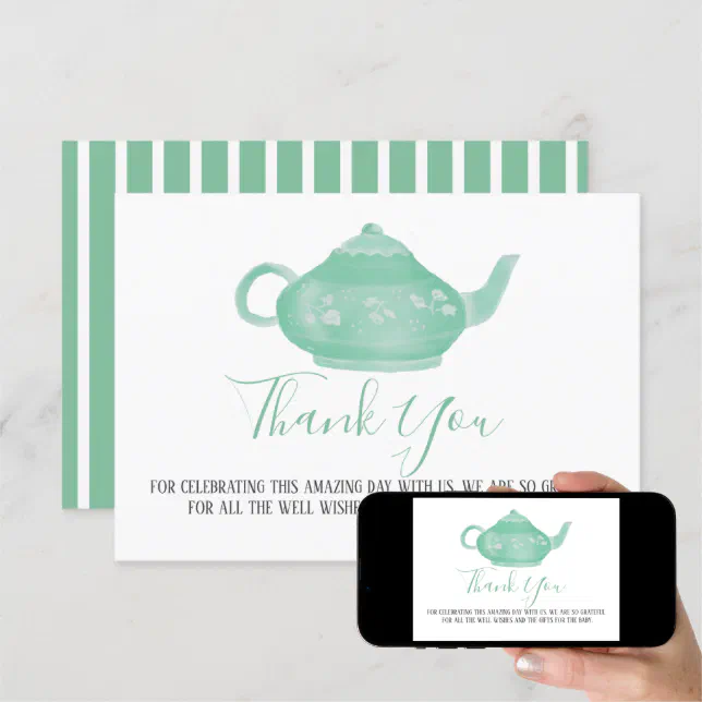 Tea Party Shabby Chic Baby Shower | Thank You Invitation | Zazzle