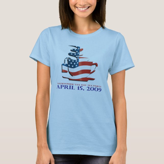 Tea Party Shirt - Flag Cup - Womens (Front)