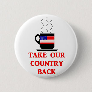 Tea Party Shirts, Mugs, Stickers Pinback Button