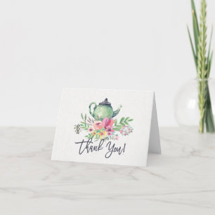 Tea Party Shower Thank You Note Card