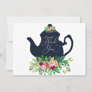 Tea Party Shower Thank You Note Card