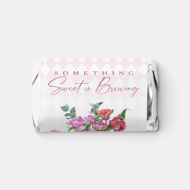 Tea Party Something Sweet is Brewing Baby shower Hershey's Miniatures (Front)