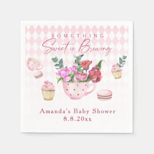 Tea Party Something Sweet is Brewing Baby shower Napkins