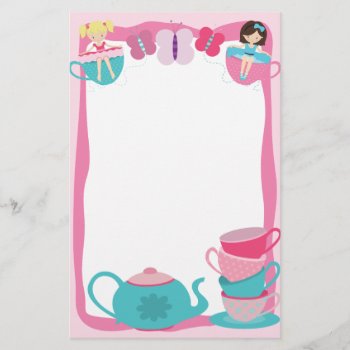 Tea Party Stationary Stationery by DesignedwithTLC at Zazzle