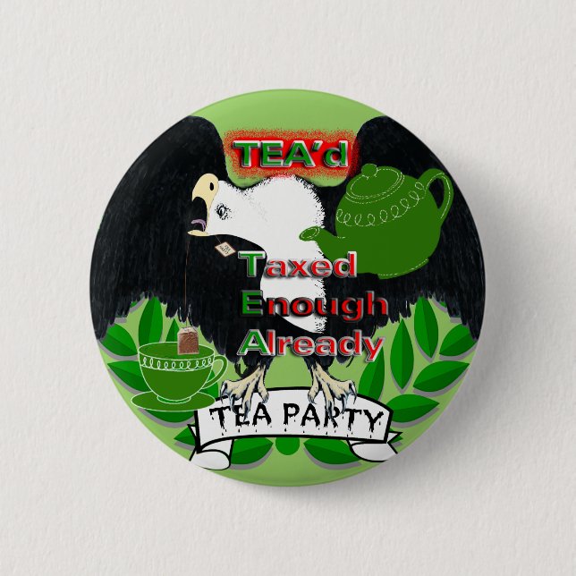 TEA Party Supplies Pinback Button (Front)