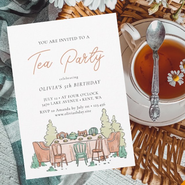 Tea party sweet kids birthday Invitation (Creator Uploaded)