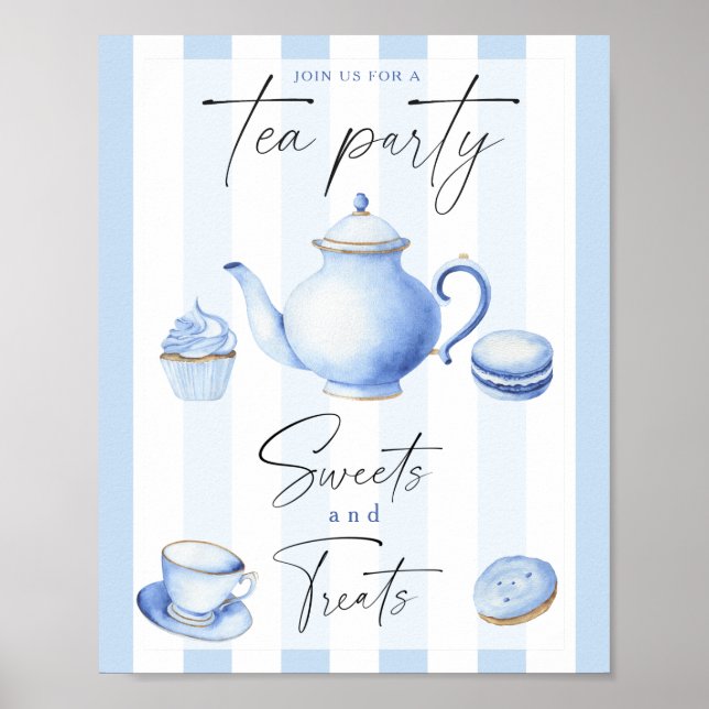 Tea Party - sweets and treats baby shower Poster (Front)