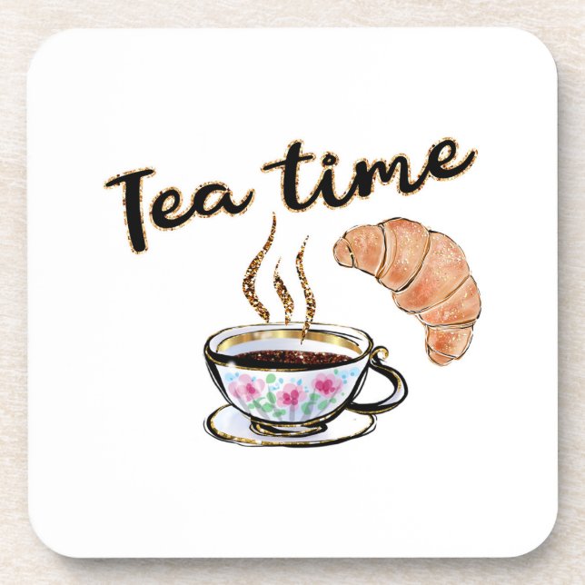 Tea party Table Serving, tea party gift, tea time Beverage Coaster (Front)