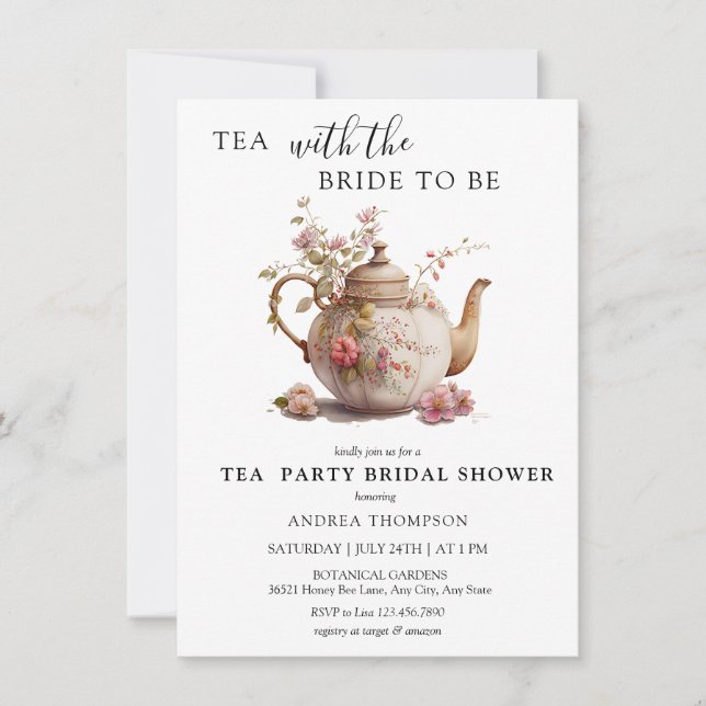 Tea Party | Tea Bridal Shower Invitation (Front)