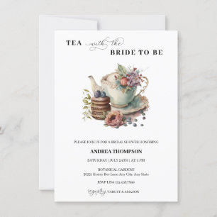 Tea Party Tea Bridal Shower Invitation
