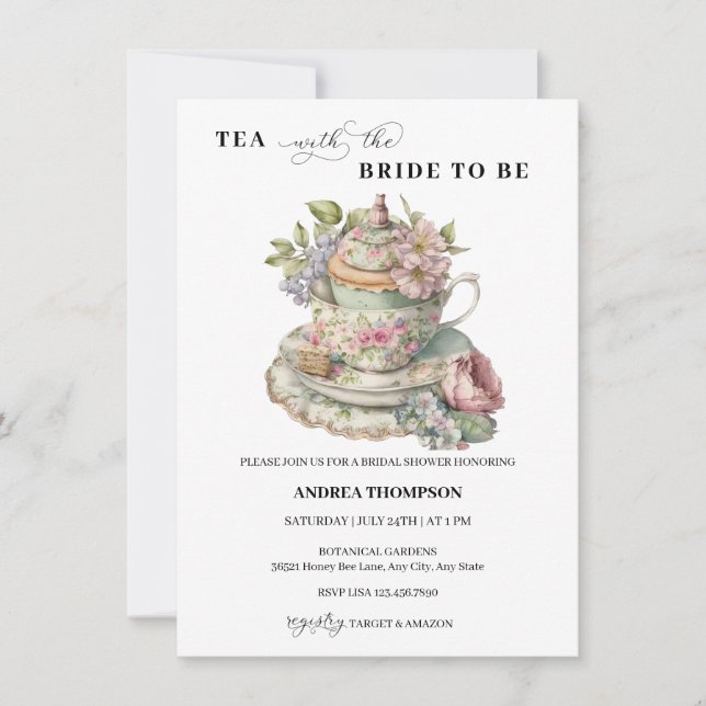 Tea Party | Tea Bridal Shower Invitation (Front)