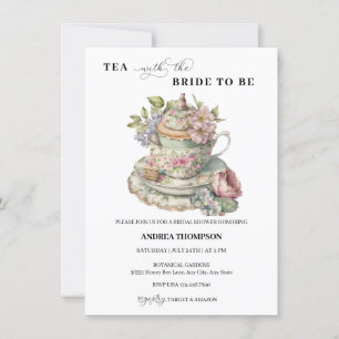 Tea Party Tea Bridal Shower Invitation