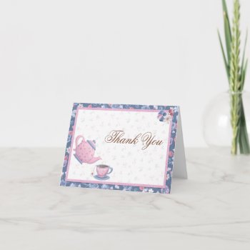 Tea Party Thank You Card by eventfulcards at Zazzle