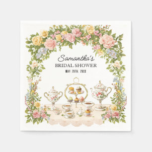 Tea Party Themed Floral Garden Bridal Shower Napkins