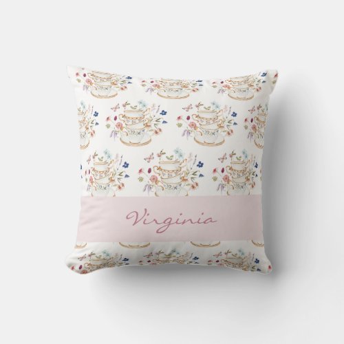 Tea Party Throw Pillow