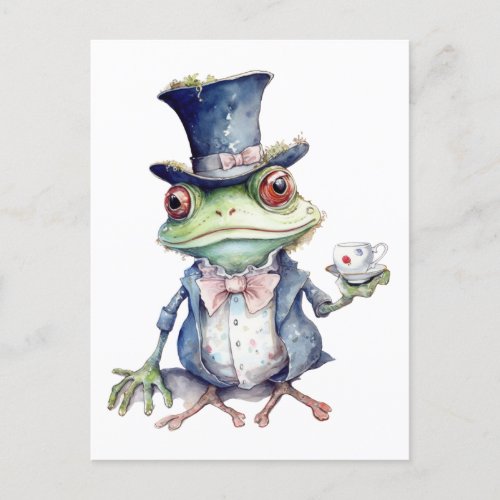 Tea Party Toad in Top Hat Postcard