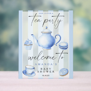 Tea Party Welcome boy baby shower party Acrylic Sign