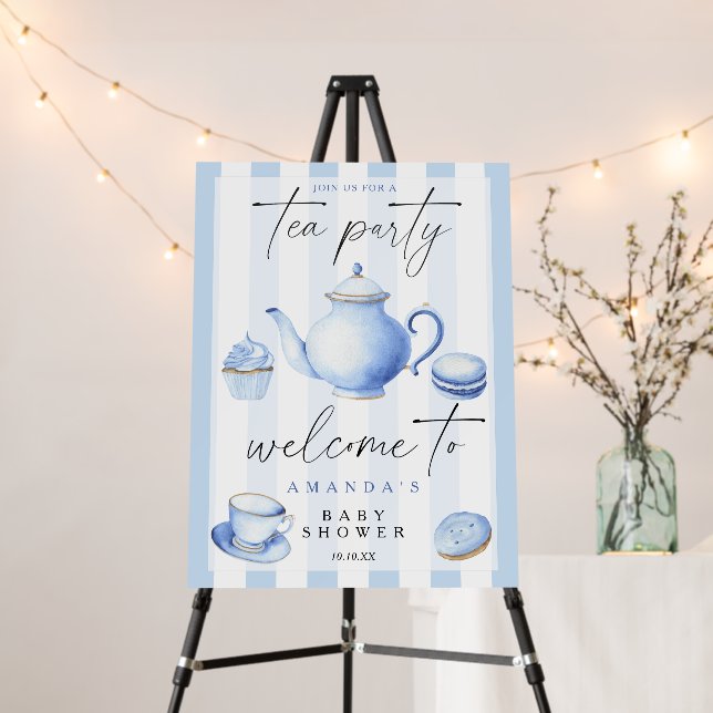 Tea Party Welcome boy baby shower party Foam Board (In Situ (Stand))