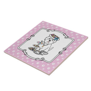 Tea Party Westie Dog West Highland White Terrier Ceramic Tile